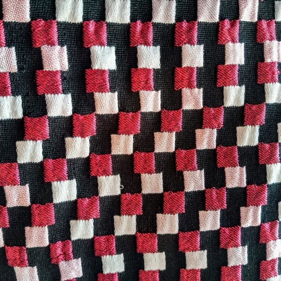 Escada Convertible Collar Metallic Check Print Peplum Blazer - Picture 4 of 9